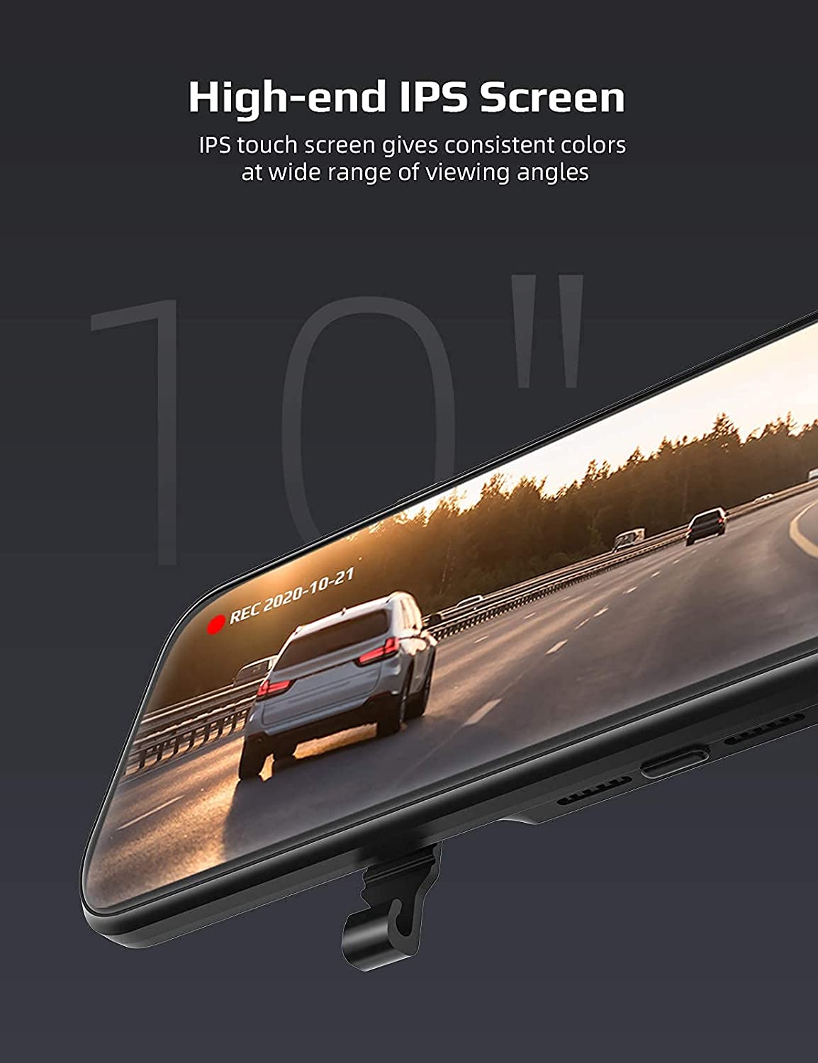 2.5K Mirror Dash Cam Voice Control, Dual Dash Cam with 10" Touch Screen, Rear View Mirror Camera, Waterproof Backup Camera, Parking Assist, Smart Parking Mode, Loop Recording, G - Sensor - B08KY4FNPJ - AMGUR