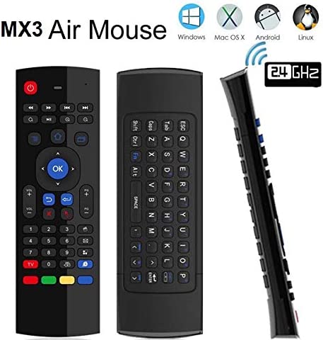MX3 Pro Air Remote Mouse 2.4G Backlit Kodi Remote Control, Mini Wireless Keyboard & Infrared Remote Control Learning, Best for Android Smart Tv Box HTPC IPTV PC Pad Xbox Raspberry pi 3 - AMGUR