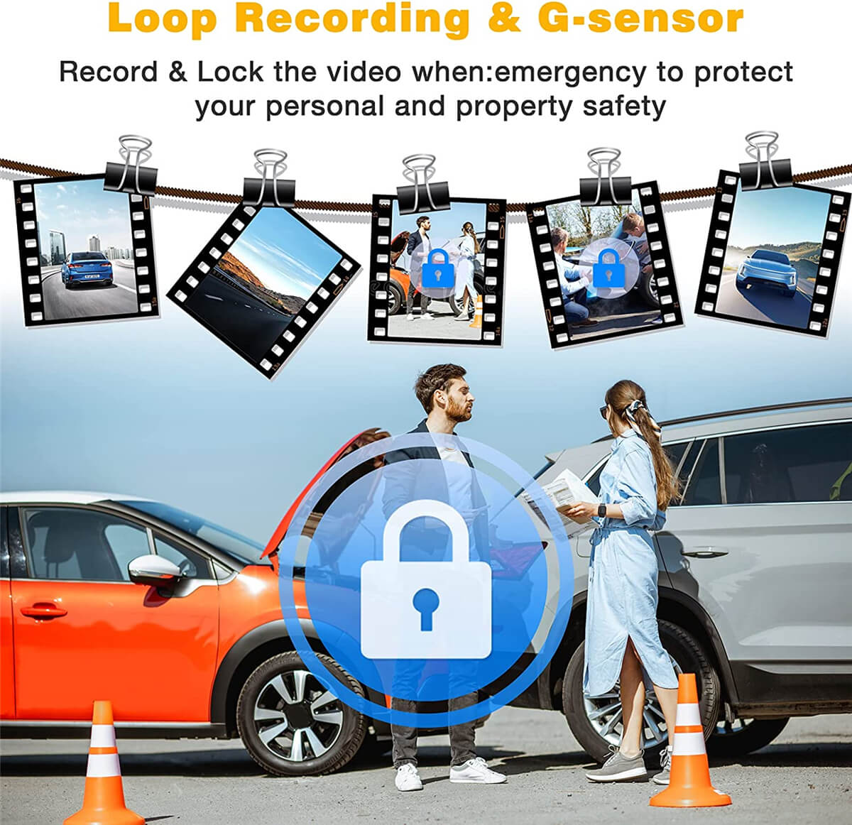 2.5K Mirror Dash Cam Car,10 in Rear View Mirror Camera Night Vision Full Touch Screen Waterproof Reverse Backup Camera,Dual Dash Camera Front and Rear Parking Assist,Loop Recording, G - Sensor - AMGUR