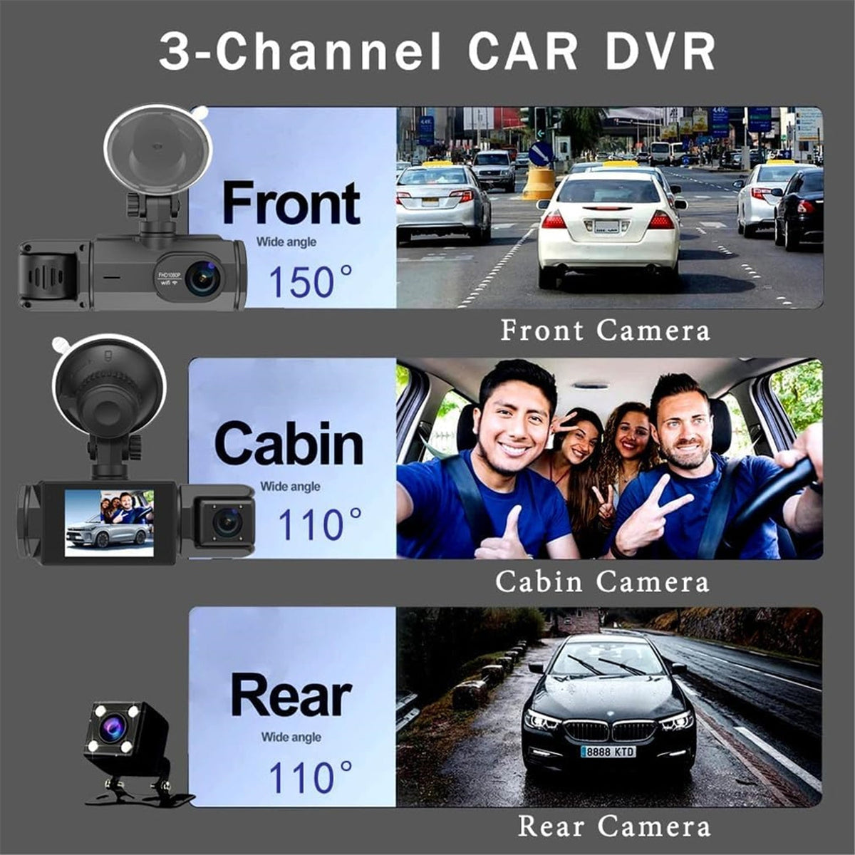 Car Dash Cam HD 1080p Car DVR Vehicle Backup Camera Video Recorder Dash Camera with G - Sensor Loop Recording Parking Mode - AMGUR
