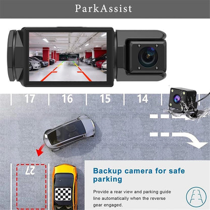 Car Dash Cam HD 1080p Car DVR Vehicle Backup Camera Video Recorder Dash Camera with G - Sensor Loop Recording Parking Mode - AMGUR