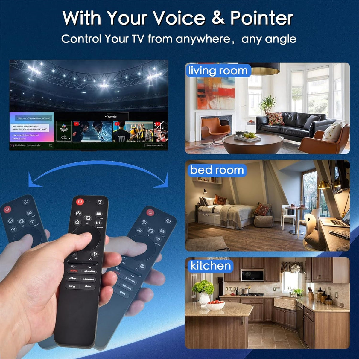 New AN - MR25GA Voice Magic Remote Control for LG Smart TVs UHD OLED QNED NanoCell G5, C5, B5, QNED 92A, 85A, 80A, UA77 Series MR25GA Remote AKB76046602 - AMGUR
