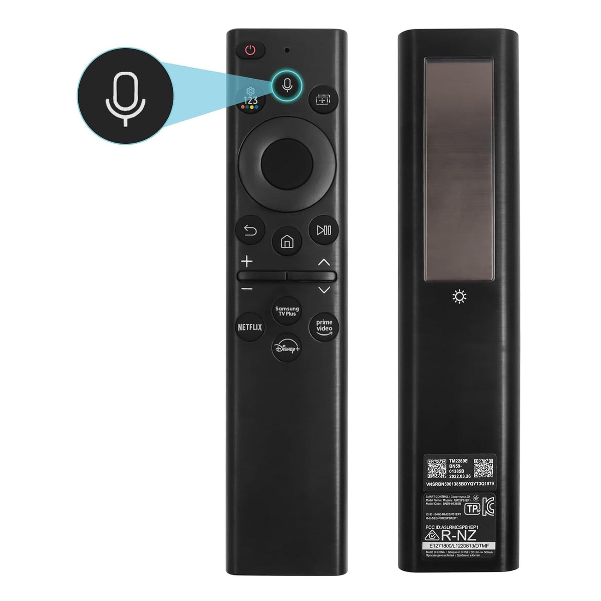 New BN59 - 01385B Replacement Q70B Voice Remote Control for Samsung QLED 4K Smart TV Remote BN59 - 01385A Q80B QN85B QN90B QN95B QN800B TM2280E RMCSPB1EP1 with Solar Charging - AMGUR