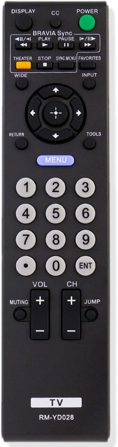 New RM - YD028 RReplacement Remote Control for Sony Bravia TV KDL19L5000 KDL - 32XBR9 KDL40SL150 KDL - 46S504 KDL46S51009 KDL52S51009 KDL - 52S51009 KLV52W510 KLV - 52W510 - AMGUR