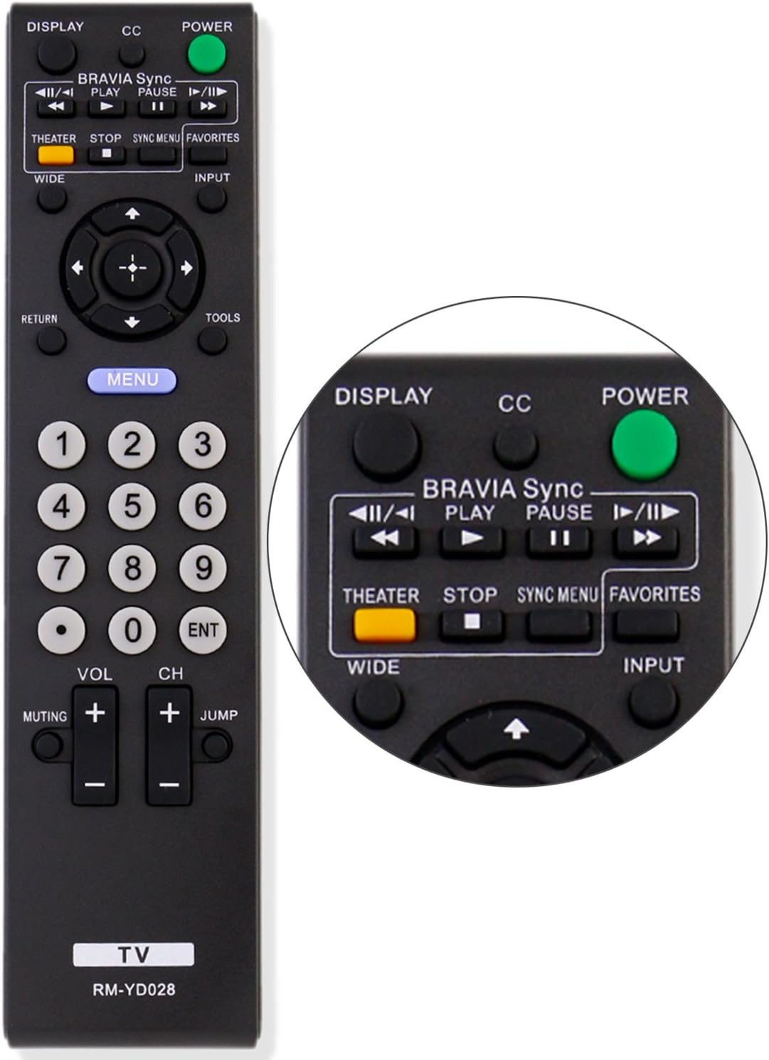 New RM - YD028 RReplacement Remote Control for Sony Bravia TV KDL19L5000 KDL - 32XBR9 KDL40SL150 KDL - 46S504 KDL46S51009 KDL52S51009 KDL - 52S51009 KLV52W510 KLV - 52W510 - AMGUR