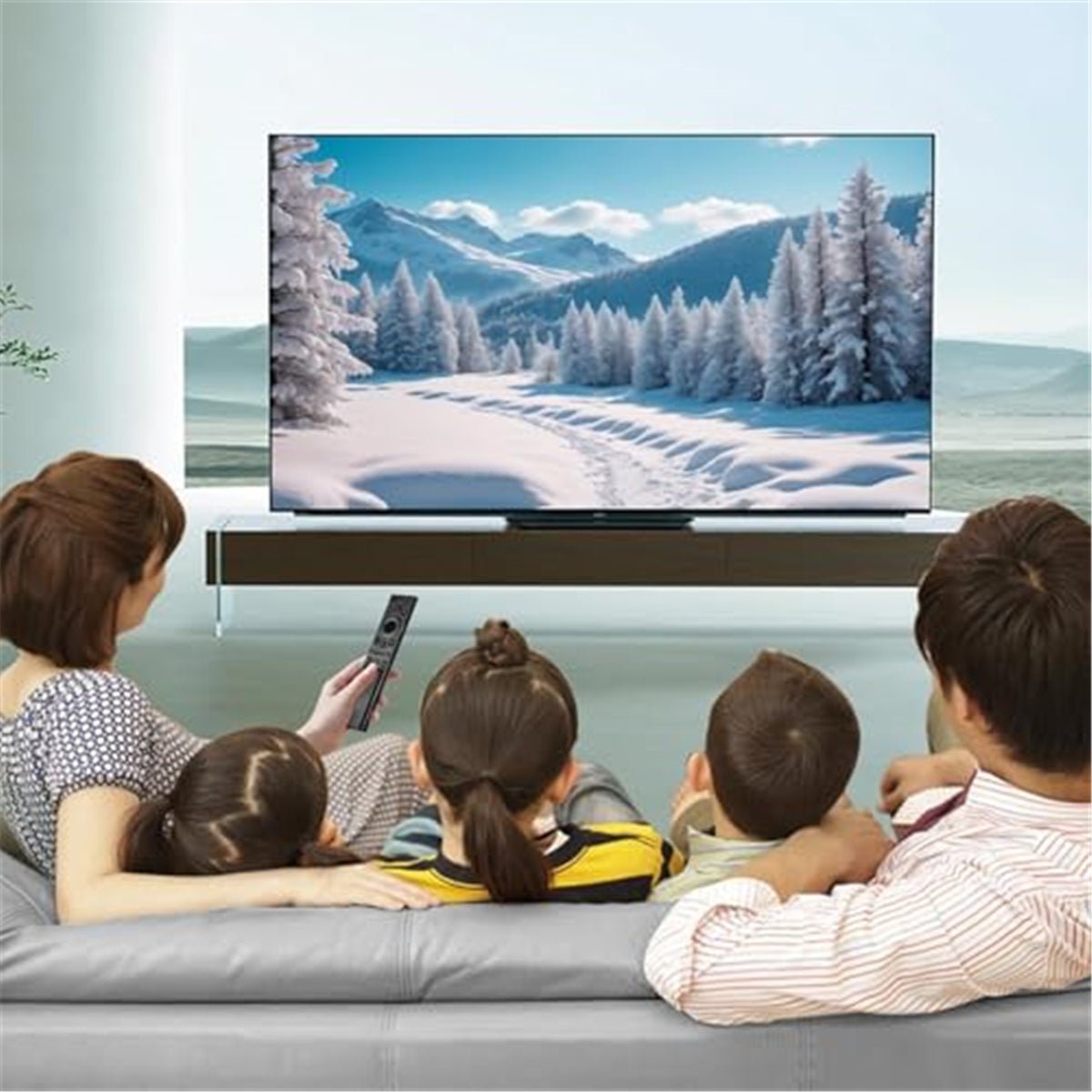 Premium Design Eco Solar Charger TV Remote Control for Samsung Smart TVs Neo QLED, The Frame and Crystal UHD Series 4K TV Remote with Voice Control - AMGUR