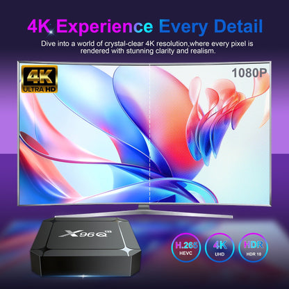 Smart TV Box Android 14 TV BOX X96Q RK3518 Quad Core Android TV Box Support 4K WIFI6 - AMGUR
