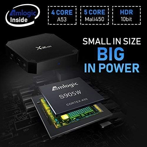 X96 Mini Android 7.1 TV BOX 1GB 8GB AMLOGIC S905W QUAD CORE SUPPORT 2.4G WIFI H.265 X96MINI MEDIA PLAYER - B0787GMDQ4 - AMGUR