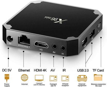 X96 Mini Android TV Box Amlogic S905W Quad Core 1GB/8GB Smart TV Box WiFi 4K Ultra HD OTT Box Bluetooth H.265 HEVC HDMI Streaming Media Player - B075TV3H9C - AMGUR