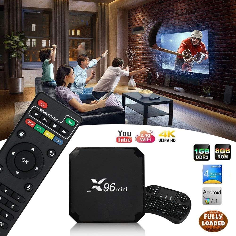 X96 Mini Android TV Box Amlogic S905W Quad Core 1GB/8GB Smart TV Box WiFi 4K Ultra HD OTT Box Bluetooth H.265 HEVC HDMI Streaming Media Player - B075TV3H9C - AMGUR