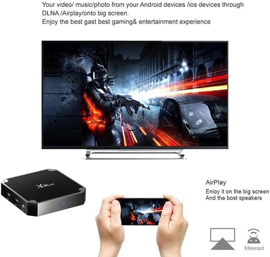 X96 Mini Android TV Box Amlogic S905W Quad Core 1GB/8GB Smart TV Box WiFi 4K Ultra HD OTT Box Bluetooth H.265 HEVC HDMI Streaming Media Player - B075TV3H9C - AMGUR