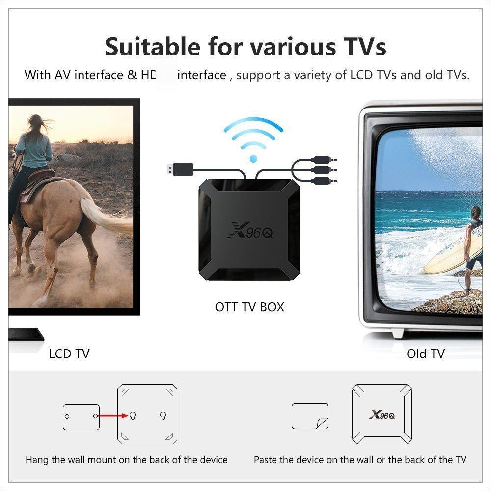 X96Q Android TV Box H313 Smart TV BOX 2.4G WIFI 4K Android 10 TV Box - AMGUR