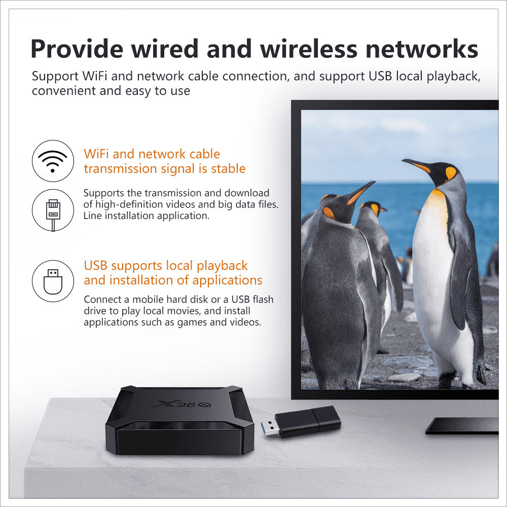 X96Q Android TV Box H313 Smart TV BOX 2.4G WIFI 4K Android 10 TV Box - AMGUR