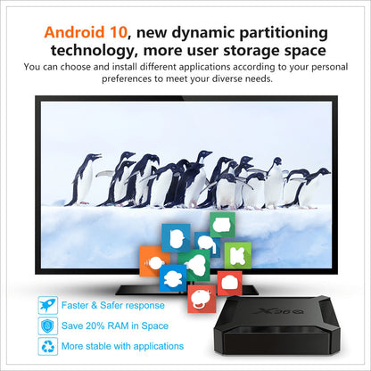 X96Q Android TV Box H313 Smart TV BOX 2.4G WIFI 4K Android 10 TV Box - AMGUR