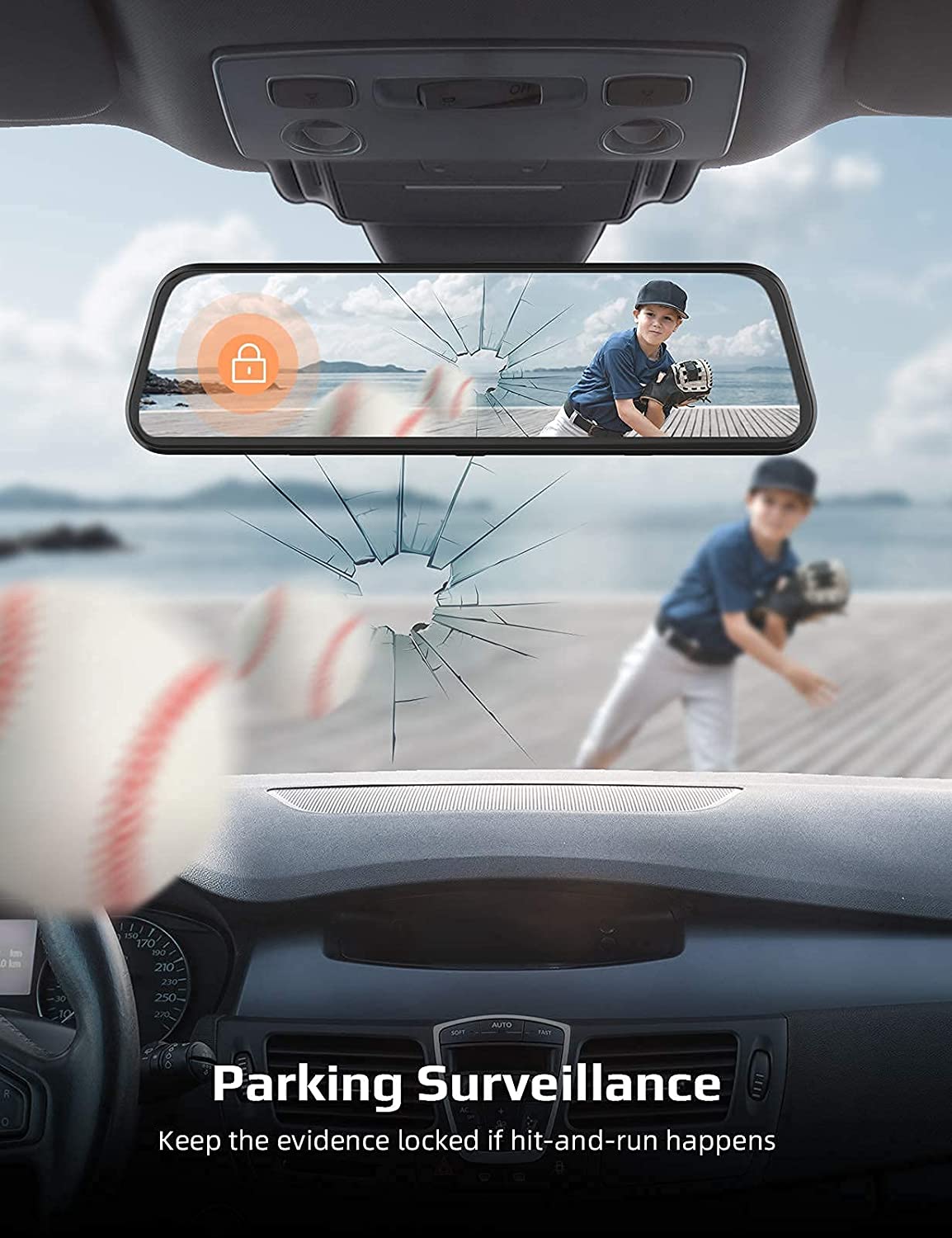 2.5K Mirror Dash Cam Voice Control, Dual Dash Cam with 10" Touch Screen, Rear View Mirror Camera, Waterproof Backup Camera, Parking Assist, Smart Parking Mode, Loop Recording, G - Sensor - B08KY4FNPJ - AMGUR