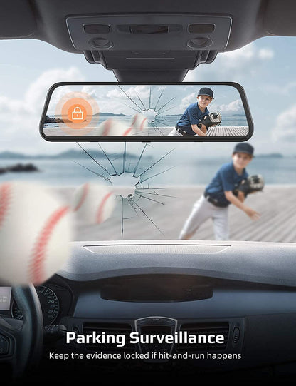 2.5K Mirror Dash Cam Voice Control, Dual Dash Cam with 10" Touch Screen, Rear View Mirror Camera, Waterproof Backup Camera, Parking Assist, Smart Parking Mode, Loop Recording, G - Sensor - B08KY4FNPJ - AMGUR