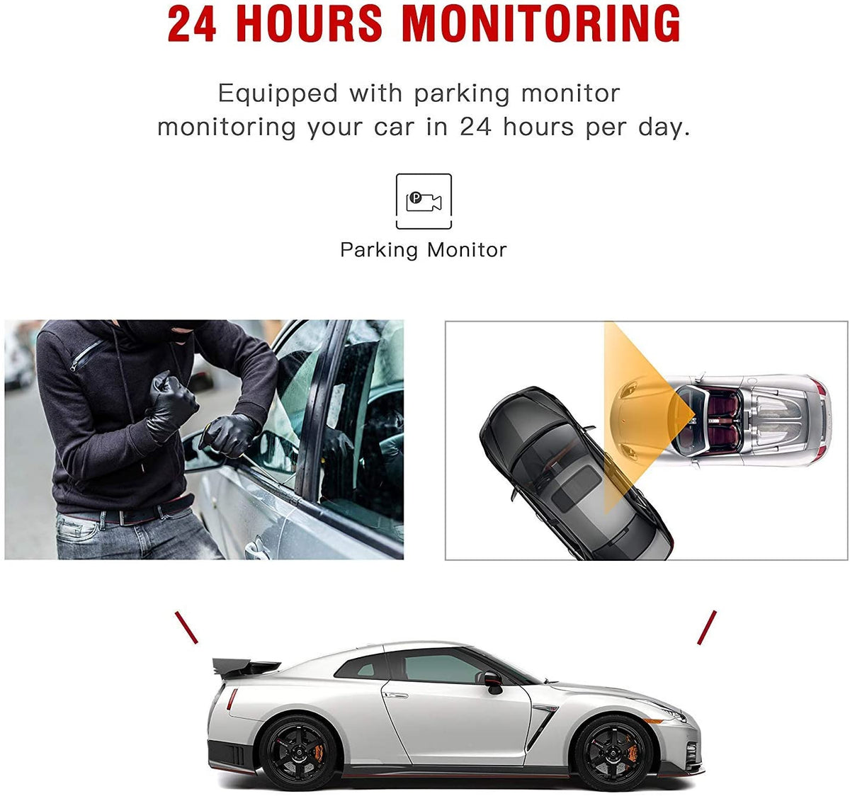 Front and Rear Dual Lens Mirror Dash Camera 7" Touch Screen Rearview Car Dash Cam DVR Video Recorder with Night Vision Reversing Backup Camera - B07D52Q6TP - AMGUR