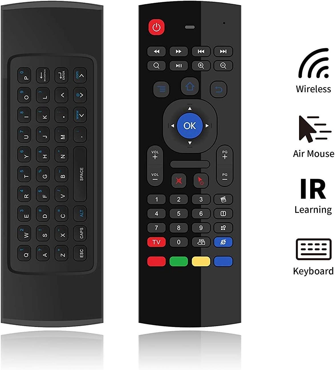 MX3 Pro Air Remote Mouse 2.4G Backlit Kodi Remote Control, Mini Wireless Keyboard & Infrared Remote Control Learning, Best for Android Smart Tv Box HTPC IPTV PC Pad Xbox Raspberry pi 3 - AMGUR